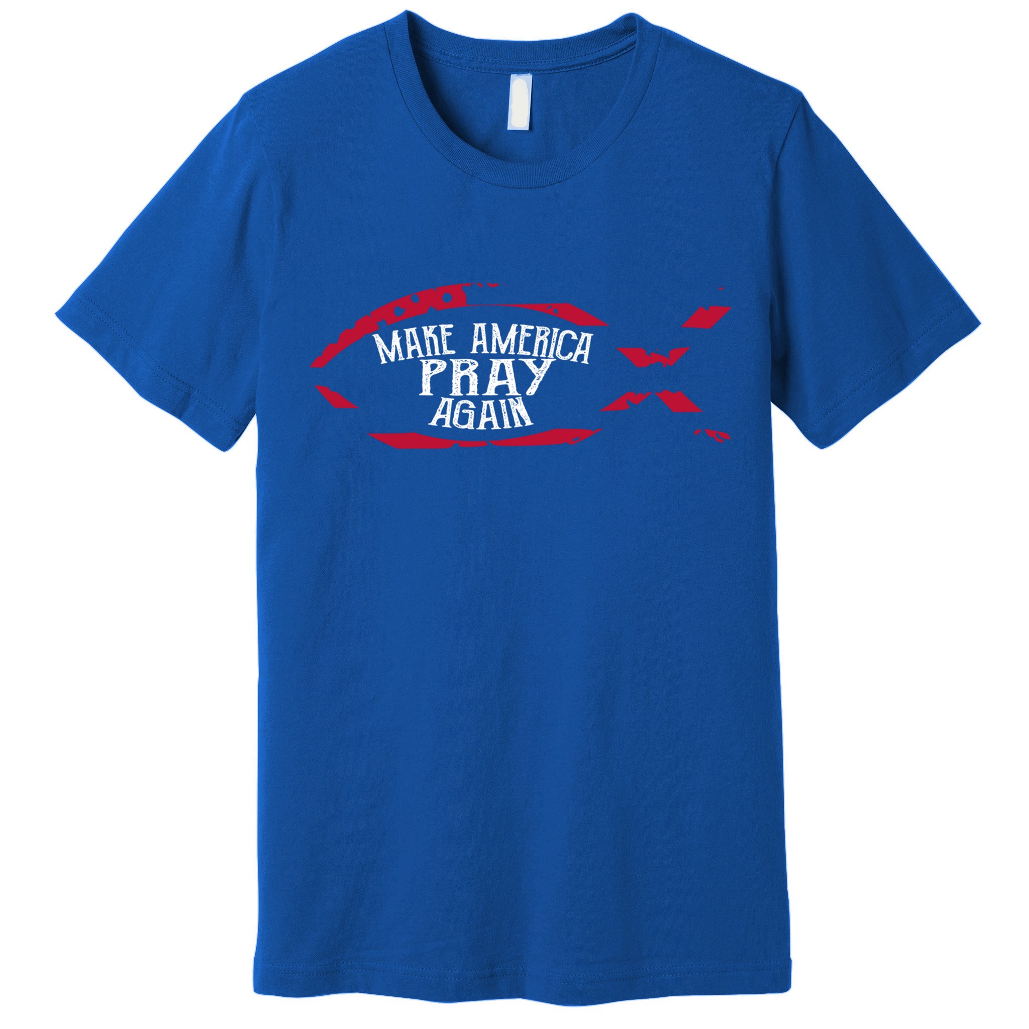 Fish Symbol Meaningful Gift Christian Gift Make America Pray Again Gift Premium T-Shirt
