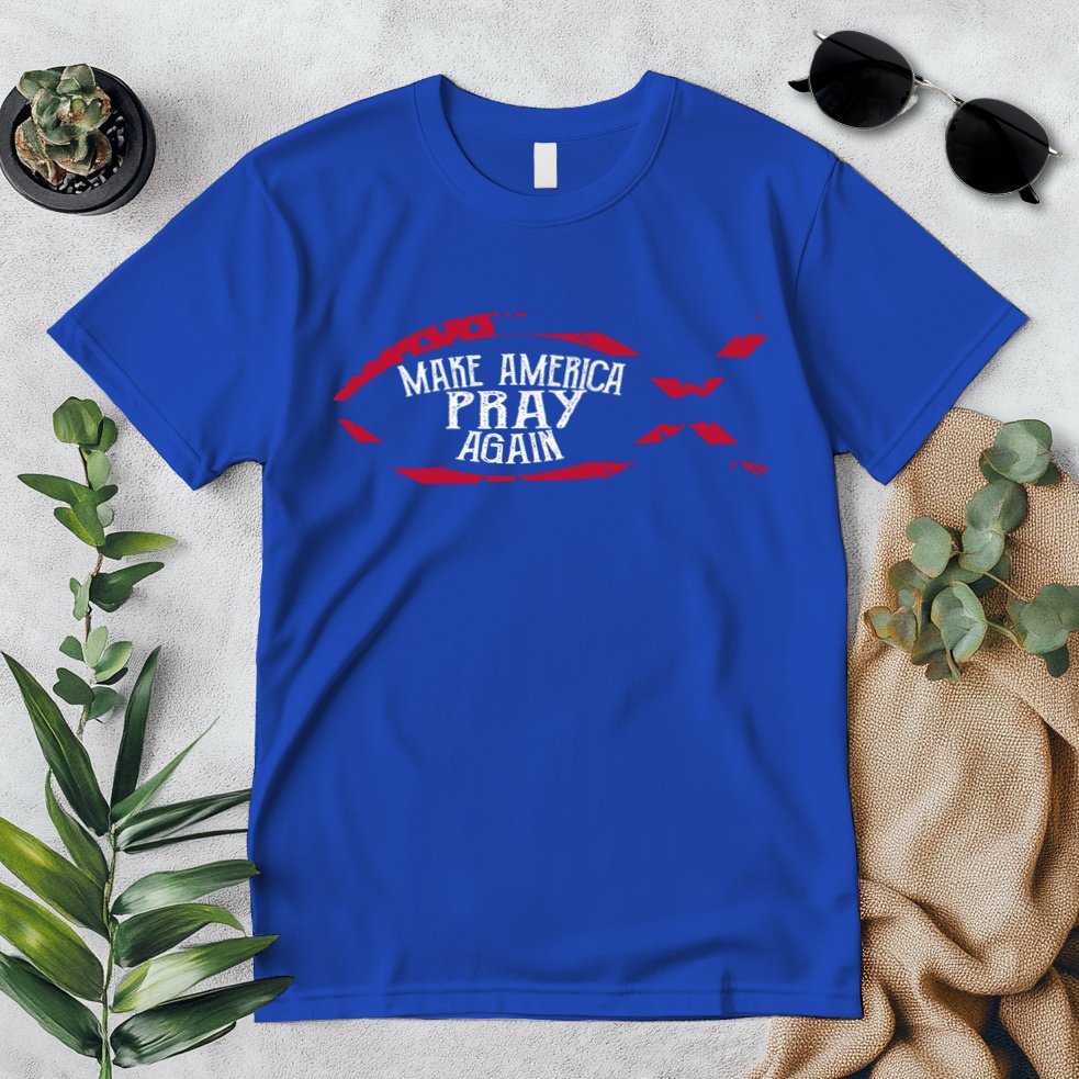 Fish Symbol Meaningful Gift Christian Gift Make America Pray Again Gift Premium T-Shirt