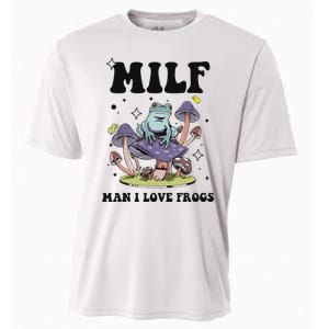 Funny Saying Milf Man I Love Frogs Frog Lovers Cooling Performance Crew T-Shirt