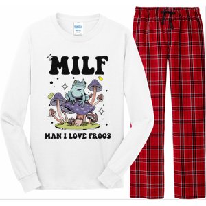 Funny Saying Milf Man I Love Frogs Frog Lovers Long Sleeve Pajama Set