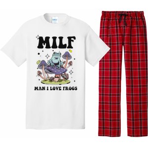 Funny Saying Milf Man I Love Frogs Frog Lovers Pajama Set