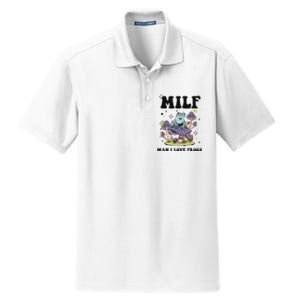 Funny Saying Milf Man I Love Frogs Frog Lovers Dry Zone Grid Polo