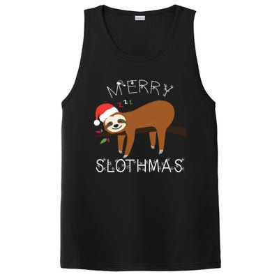 Funny Sloth Merry Christmas Merry Slothmas Holiday Funny Gift Cool Gift PosiCharge Competitor Tank