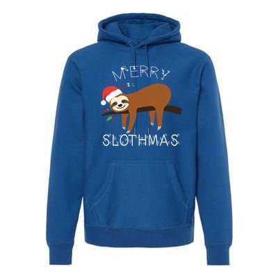 Funny Sloth Merry Christmas Merry Slothmas Holiday Funny Gift Cool Gift Premium Hoodie