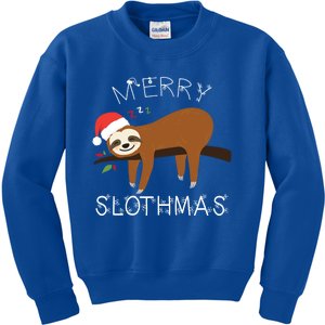 Funny Sloth Merry Christmas Merry Slothmas Holiday Funny Gift Cool Gift Kids Sweatshirt