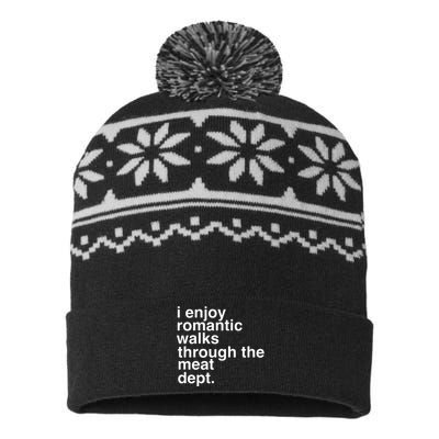 Funny Saying Meat Bacon Beef Grilling BBQ USA-Made Snowflake Beanie