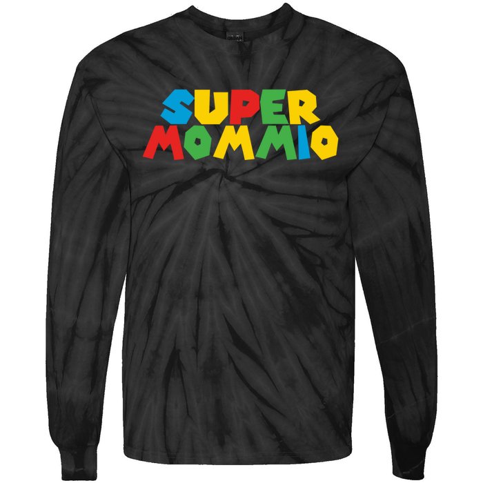 Funny Super Mommio Mother's Day Gamer Tie-Dye Long Sleeve Shirt