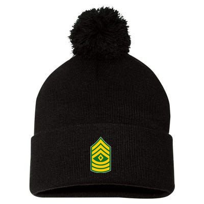 First Sergeant Military Badge Pom Pom 12in Knit Beanie