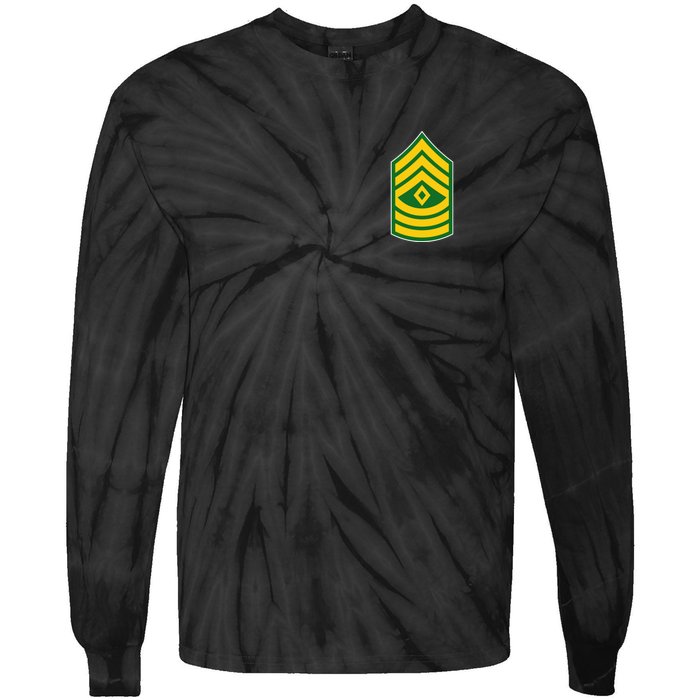 First Sergeant Military Badge Tie-Dye Long Sleeve Shirt