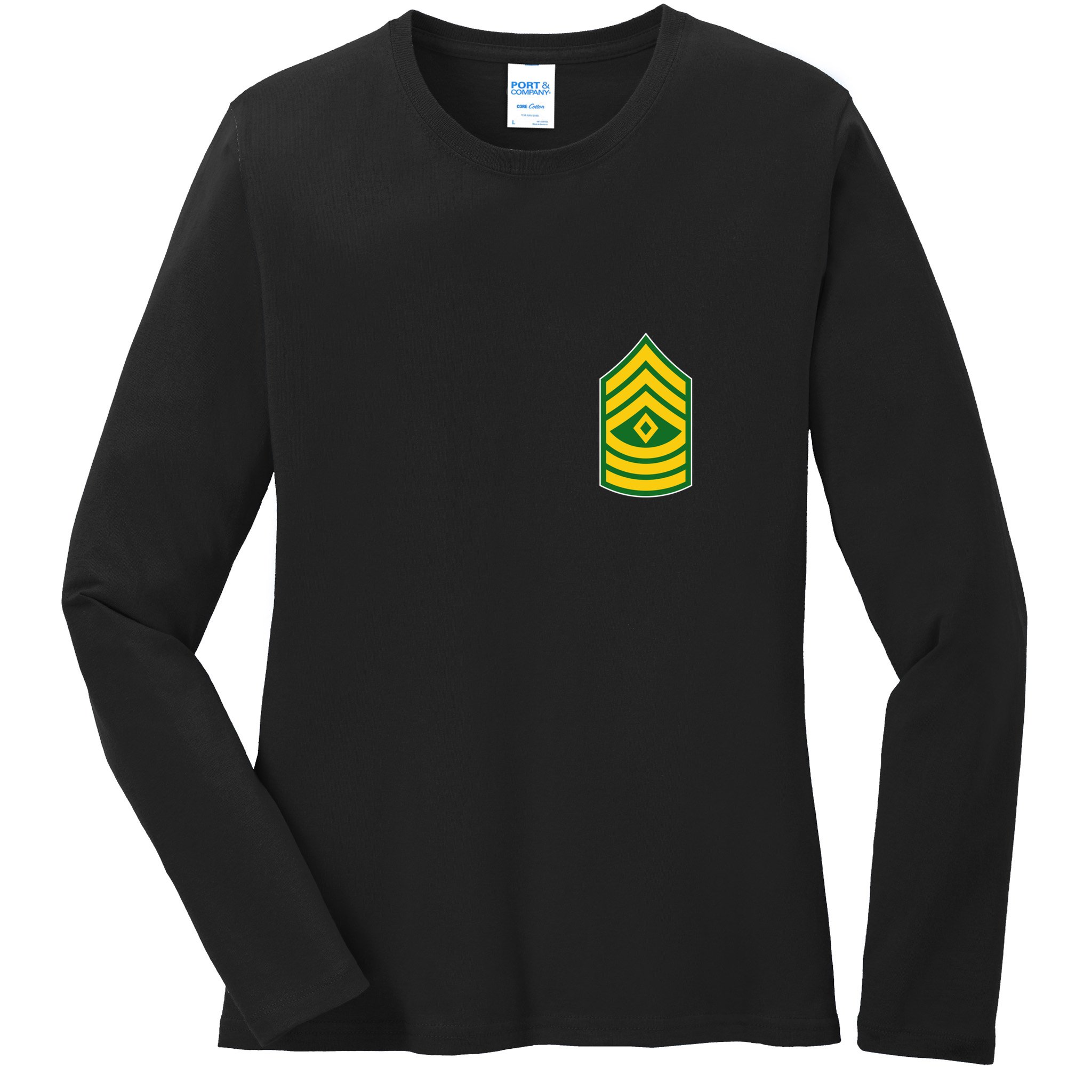 First Sergeant Military Badge Ladies Long Sleeve Shirt