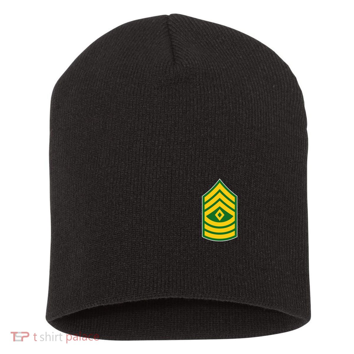 First Sergeant Military Badge Short Acrylic Beanie