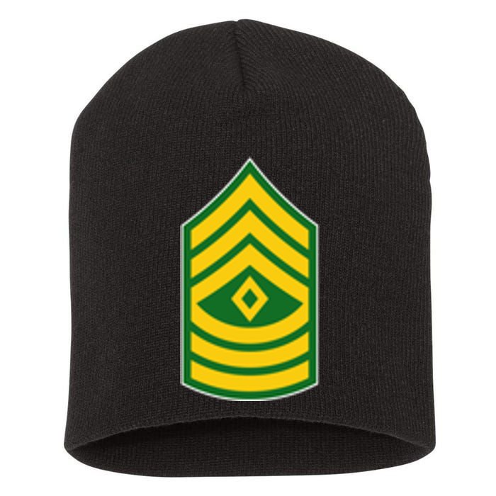 First Sergeant Military Badge Short Acrylic Beanie