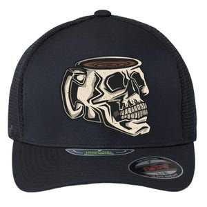 Funny Skull Mug Cup Coffee Skeleton Lover Gift Flexfit Unipanel Trucker Cap