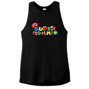 Funny Super Mommio Mother's Day Gamer Ladies PosiCharge Tri-Blend Wicking Tank