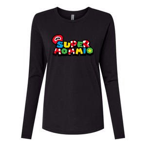 Funny Super Mommio Mother's Day Gamer Womens Cotton Relaxed Long Sleeve T-Shirt