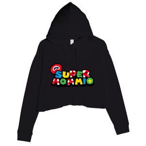 Funny Super Mommio Mother's Day Gamer Crop Fleece Hoodie