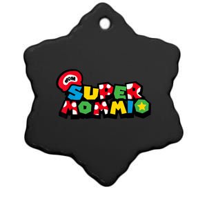 Funny Super Mommio Mother's Day Gamer Ceramic Star Ornament