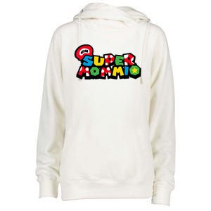 Funny Super Mommio Mother's Day Gamer Womens Funnel Neck Pullover Hood