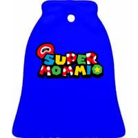 Funny Super Mommio Mother's Day Gamer Ceramic Bell Ornament