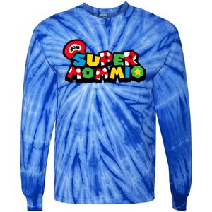 Funny Super Mommio Mother's Day Gamer Tie-Dye Long Sleeve Shirt