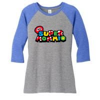 Funny Super Mommio Mother's Day Gamer Women's Tri-Blend 3/4-Sleeve Raglan Shirt