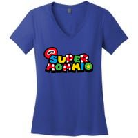 Funny Super Mommio Mother's Day Gamer Women's V-Neck T-Shirt