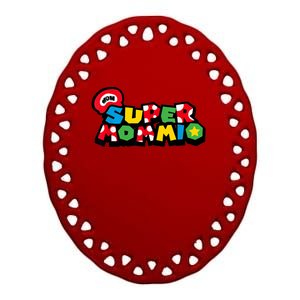 Funny Super Mommio Mother's Day Gamer Ceramic Oval Ornament