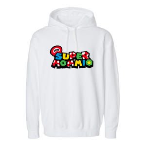 Funny Super Mommio Mother's Day Gamer Garment-Dyed Fleece Hoodie