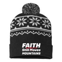 Faith Still Moves Mountains Matthew 17 20 USA-Made Snowflake Beanie