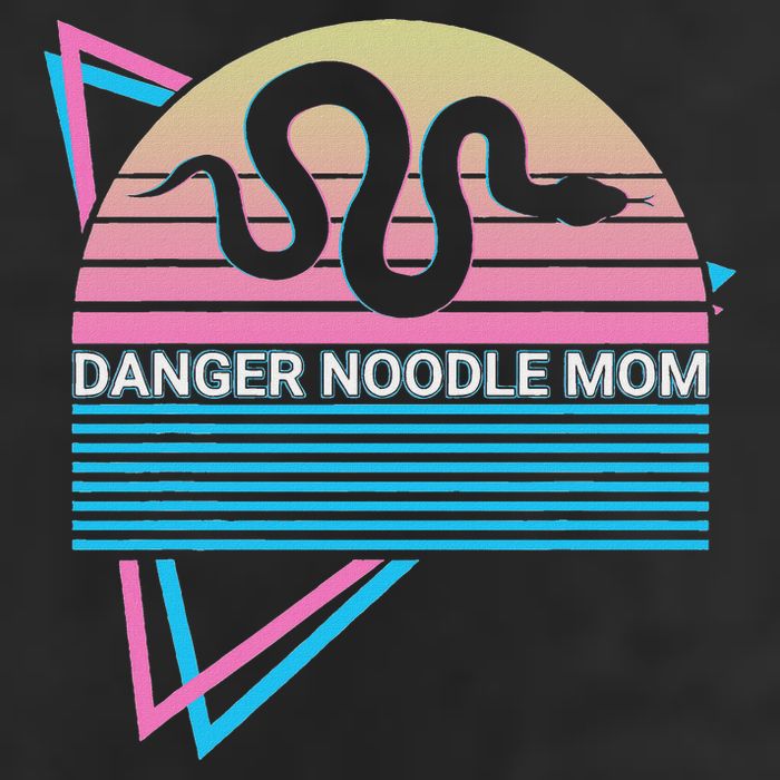 Funny Snake Mom Meme Danger Noodle Mom 7 Panel Mesh Trucker Snapback Hat