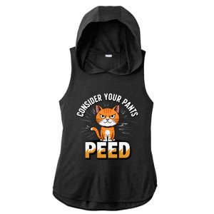 Funny Silly Meme Cat Consider Your Pants Peedcool Ladies PosiCharge Tri-Blend Wicking Draft Hoodie Tank