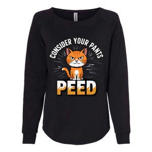 Funny Silly Meme Cat Consider Your Pants Peedcool Womens California Wash Sweatshirt