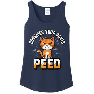 Funny Silly Meme Cat Consider Your Pants Peedcool Ladies Essential Tank