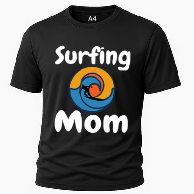 Funny Surfing Mom Surfer Mother Retro Sunrise Sunset Surf Funny Gift Performance Shirt