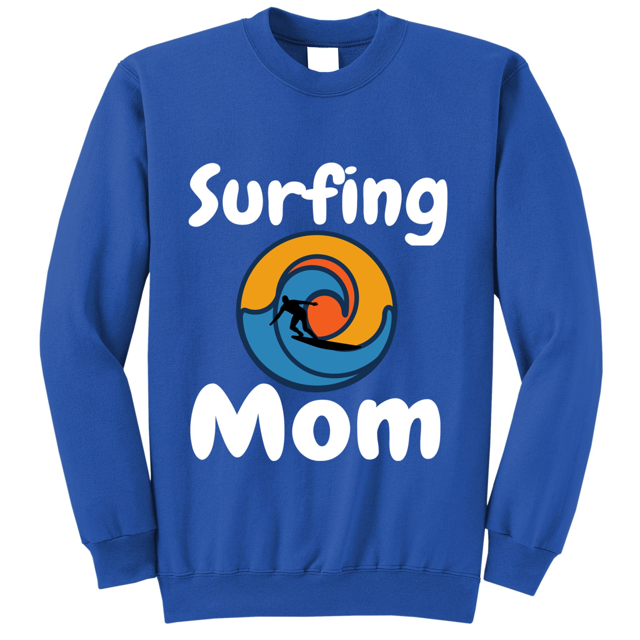 Funny Surfing Mom Surfer Mother Retro Sunrise Sunset Surf Funny Gift Sweatshirt