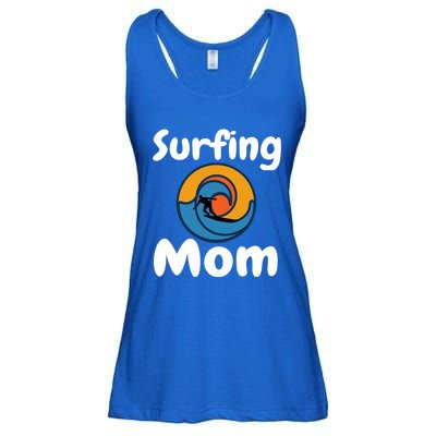 Funny Surfing Mom Surfer Mother Retro Sunrise Sunset Surf Funny Gift Ladies Essential Flowy Tank