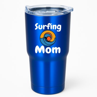 Funny Surfing Mom Surfer Mother Retro Sunrise Sunset Surf Funny Gift Tumbler