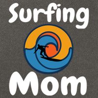 Funny Surfing Mom Surfer Mother Retro Sunrise Sunset Surf Funny Gift Cotton Canvas Backpack