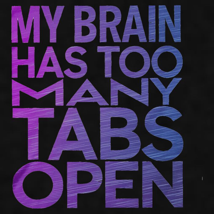 Funny Saying My Brain Has Too Many Tabs Open Overthinking Ladies PosiCharge Tri-Blend Wicking Tank