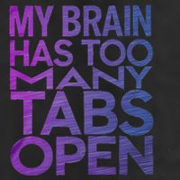 Funny Saying My Brain Has Too Many Tabs Open Overthinking 7 Panel Mesh Trucker Snapback Hat