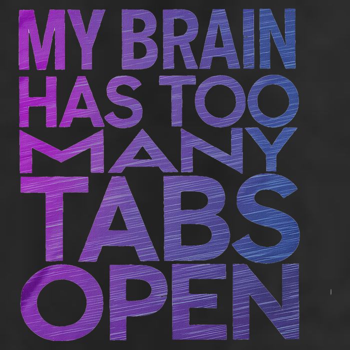 Funny Saying My Brain Has Too Many Tabs Open Overthinking 7 Panel Mesh Trucker Snapback Hat
