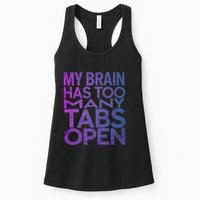 Funny Saying My Brain Has Too Many Tabs Open Overthinking Womens Tank Top
