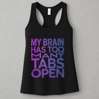 Funny Saying My Brain Has Too Many Tabs Open Overthinking Womens Tank Top