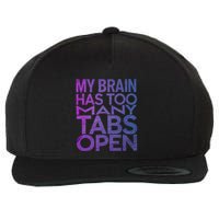 Funny Saying My Brain Has Too Many Tabs Open Overthinking Wool Snapback Cap