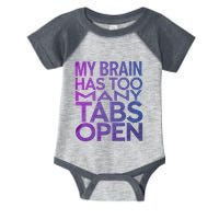Funny Saying My Brain Has Too Many Tabs Open Overthinking Infant Baby Jersey Bodysuit