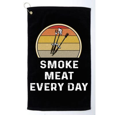 Funny Smoke Meat Every Day Brisket Smoking Grilling Meaningful Gift Great Gift Golf Towel