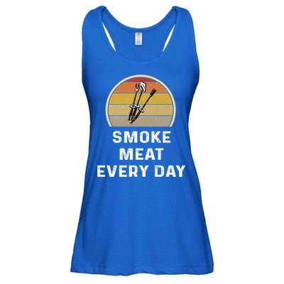 Funny Smoke Meat Every Day Brisket Smoking Grilling Meaningful Gift Great Gift Ladies Essential Flowy Tank