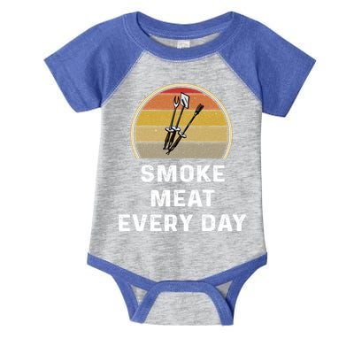 Funny Smoke Meat Every Day Brisket Smoking Grilling Meaningful Gift Great Gift Infant Baby Jersey Bodysuit