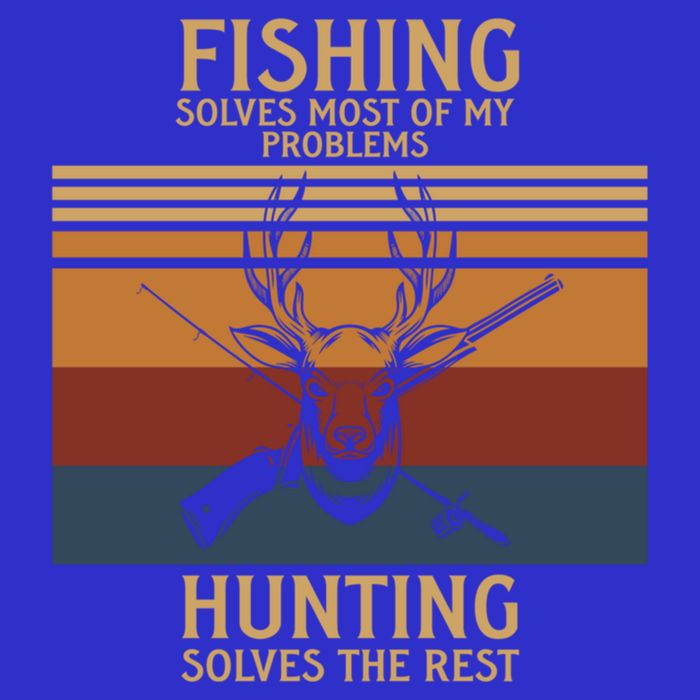 Fishing Solves Most Problems Hunting Solves Rest Fun Gift 16 in Basic Backpack