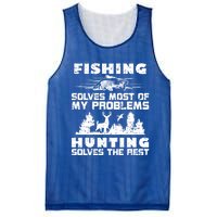 Fishing Solves Most Of My Problems Hunting The Rest Fishing Funny Gift Mesh Reversible Basketball Jersey Tank